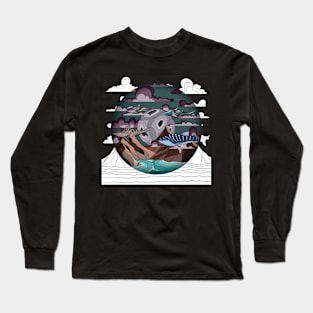 school of sharks in the sky Long Sleeve T-Shirt